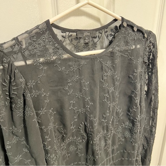 J.Crew Black Long Sleeve Blouse Size S - Picture 5 of 8